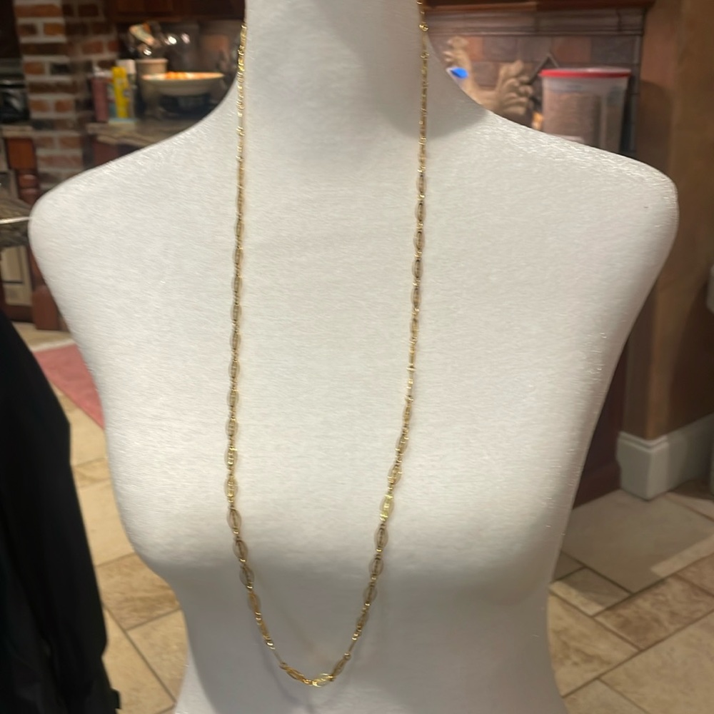 Long gold fashion necklace